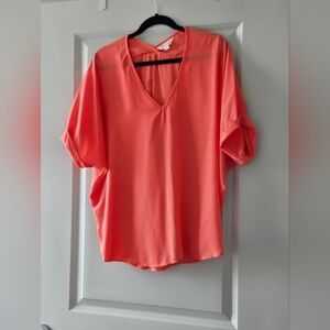 Coral V-Neck Women's Top